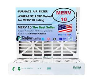 Glasfloss MERV 10 Pleated Air Filters - 2 Pack