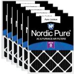 Nordic Pure 12x25x1 Carbon Odor Reduction Filters 6 Pack