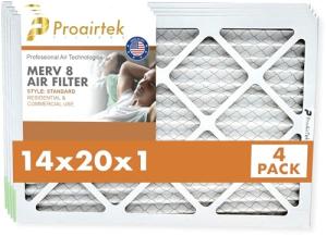Proairtek 14x20x1 MERV 8 Air Filters Pack of 4