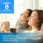 SpiroPure MERV 8 Pleated Air Filters (6 Pack)