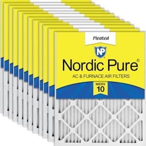 Nordic Pure 15x20 Pleated MERV 10 Filters 12 Pack