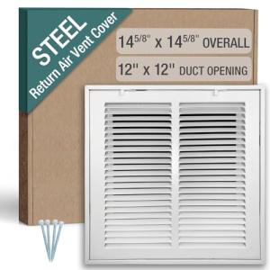 12x12 Inch Return Air Filter Grille, Steel