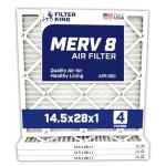 Filter King 14.5x28x1 MERV 8 Air Filter 4-Pack