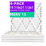 MERV 13 Pleated Air Filter 4-Pack, 19 7/8"x21 1/2