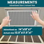 Washable 14x18x1 Electrostatic Air Filter - MERV 8