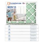 16x25x2 Pleated Air Filters Merv 13, 6 Pack