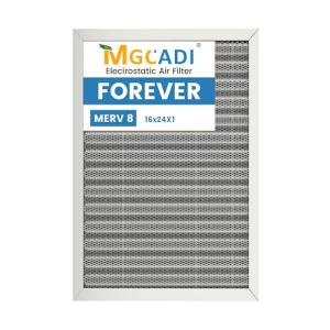 Washable 16x24x1 HVAC Air Filter, MERV 8