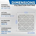 Glasfloss MERV 10 Pleated AC Furnace Filters, 4 Pack