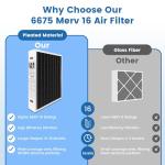 2 Pack MERV 16 20x25x5 Air Filters