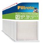 Filtrete 20x25x1 Pleated AC Air Filter, 12-Pack