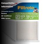Filtrete 20x25x1 Pleated AC Air Filter, 12-Pack