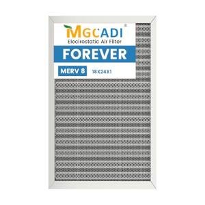 Washable 18x24x1 HVAC Air Filter, MERV 8