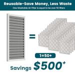 14x24 Air Filter - Washable, Reusable, MERV 8