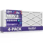 BNX TruFilter 14x30x1 MERV 8 Air Filters (4-Pack)