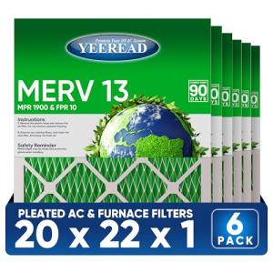 20x22 MERV 13 Air Filters - 6-Pack