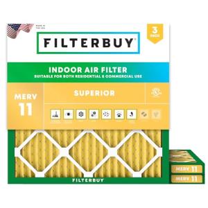 15x15x1 MERV 11 Air Filters for Pets (3-Pack)