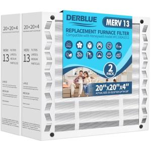 DerBlue 20x20x4 MERV 13 Furnace Filters - 2 Pack