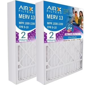 AIRX 20x20x5 MERV 13 Furnace Air Filter 2 Pack