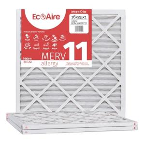 Eco-Aire 16x25x1 MERV 11 Air Filters - 3 Pack