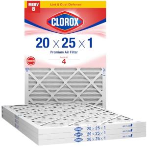 Clorox 20x25x1 MERV 8 Air Filter Pack of 4