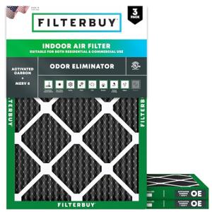 18x25x1 MERV 8 Air Filters with Carbon (3-Pack)