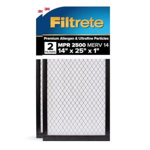 Filtrete MERV 14 14x25x1 Air Filter, 2-Pack