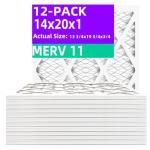 14x20x1 Pleated Air Filter 12-Pack MERV 11