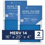 Medify Pro MERV 14 16x25x4 Air Filters 2-Pack
