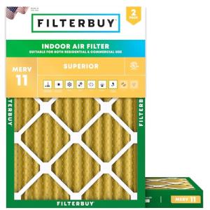 Filterbuy 18x22x2 MERV 11 Air Filters (2-Pack)