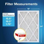 Filtrete 16x20x2 AC Furnace Air Filter, MERV 11, MPR 1000, Allergen Defense, 3-Month Pleated 2-Inch Electrostatic Air Cleaning Filter, 4 Pack (actual size 15.5 x 19.5 x 1.75 in)