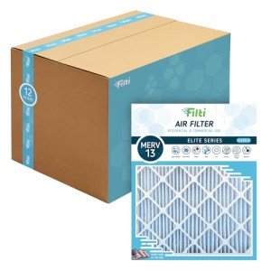 FILTI 16x20x2 Air Filter MERV 13 | Pleated Home Air Filter | HVAC AC Furnace Filter MADE IN USA (12 Pack)(FULL CASE) (16x20x2)