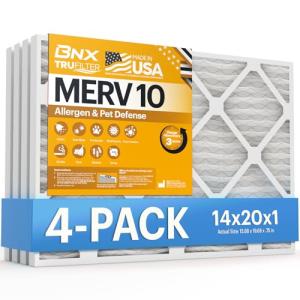 BNX TruFilter 14x20x1 MERV 10 Air Filters 4-Pack