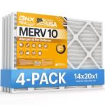 BNX TruFilter 14x20x1 MERV 10 Air Filters 4-Pack