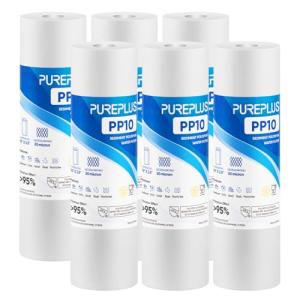 PUREPLUS 20 Micron 10" Sediment Water Filter 6-Pack