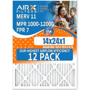 14x24x1 MERV 11 Air Filter Pack of 12