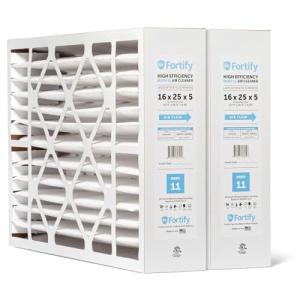 Fortify 16x25x5 MERV 11 HVAC Filters (2-Pack)