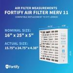 Fortify 16x25x5 MERV 11 HVAC Filters (2-Pack)