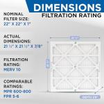 Glasfloss 22x22x1 MERV 10 Pleated Air Filters