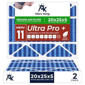 MervKing 20x25x5 MERV 11 Air Filter 2-Pack