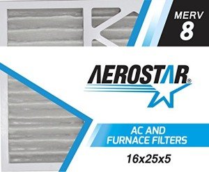 Aerostar 16x25x5 Air Filter MERV 8, Furnace Filters AC HVAC Replacement for Honeywell FC200A1029, (2 Pack) (Actual Size: 15 7/8 x 24 3/4 x 4 3/8 Inches)