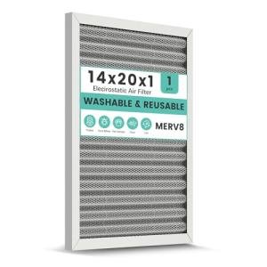 Reusable MERV 8 Washable Air Filter 14x20x1