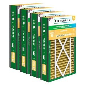 Filterbuy 16x25x3 Air Filter MERV 11 Allergen Defense (4-Pack), Pleated HVAC AC Furnace Air Filters Replacement for Trion Air Bear, Lennox X0581, and More (Actual Size: 15.63 x 24.13 x 3.00 Inches)