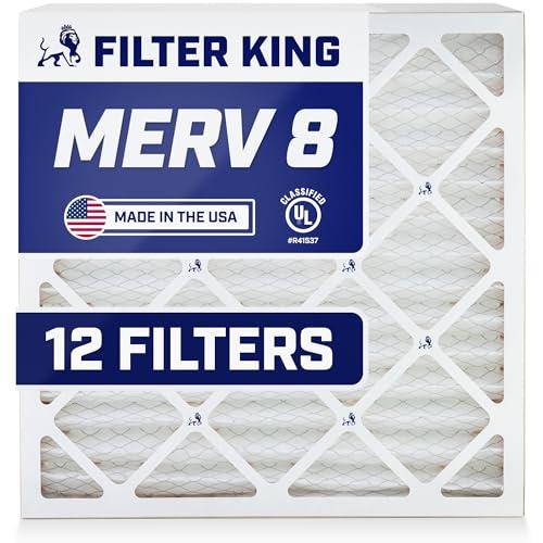 Filter King 21x21x1 MERV 8 Air Filters - 12 Pack