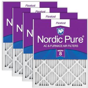 Nordic Pure 12x25x1 Pleated MERV 8 Filters 4-Pack