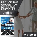 20x25x2 MERV 8 Air Filter, 12 Pack