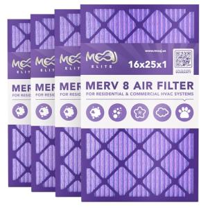 16x25x1 MERV 8 Air Filter 4-Pack