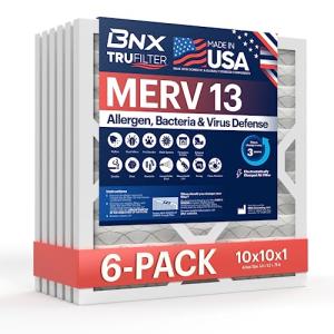 BNX TruFilter 10x10x1 MERV 13 Air Filters 6-Pack