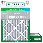 Filterbuy 20x22x4 Air Filter MERV 8 Dust Defense (2-Pack), Pleated HVAC AC Furnace Air Filters Replacement (Actual Size: 19.50 x 21.50 x 3.75 Inches)