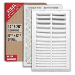 14x20 Steel Return Air Filter Grille - White