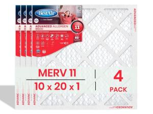 BestAir 10x20x1 MERV 11 Air Filter Pack